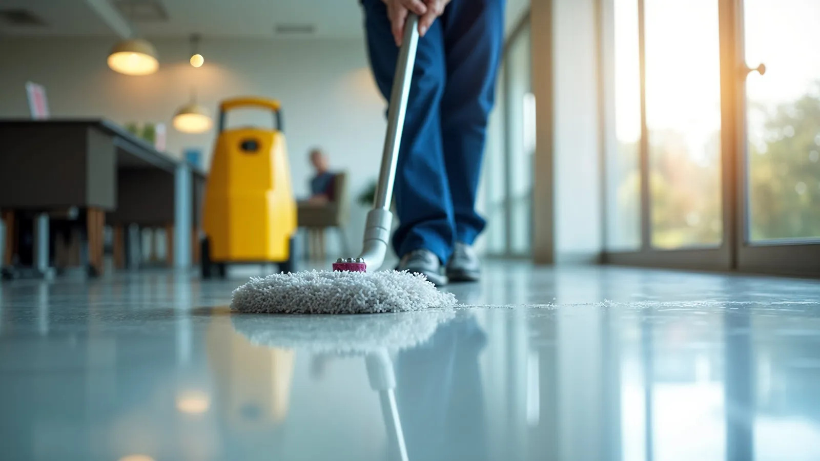 efficient floor cleaning in a modern workspace 316413